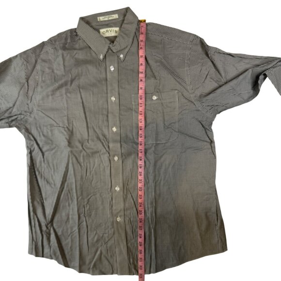Orvis Mens XL Black and White Gingham Button Down Shirt 100% Cotton - Picture 13 of 15